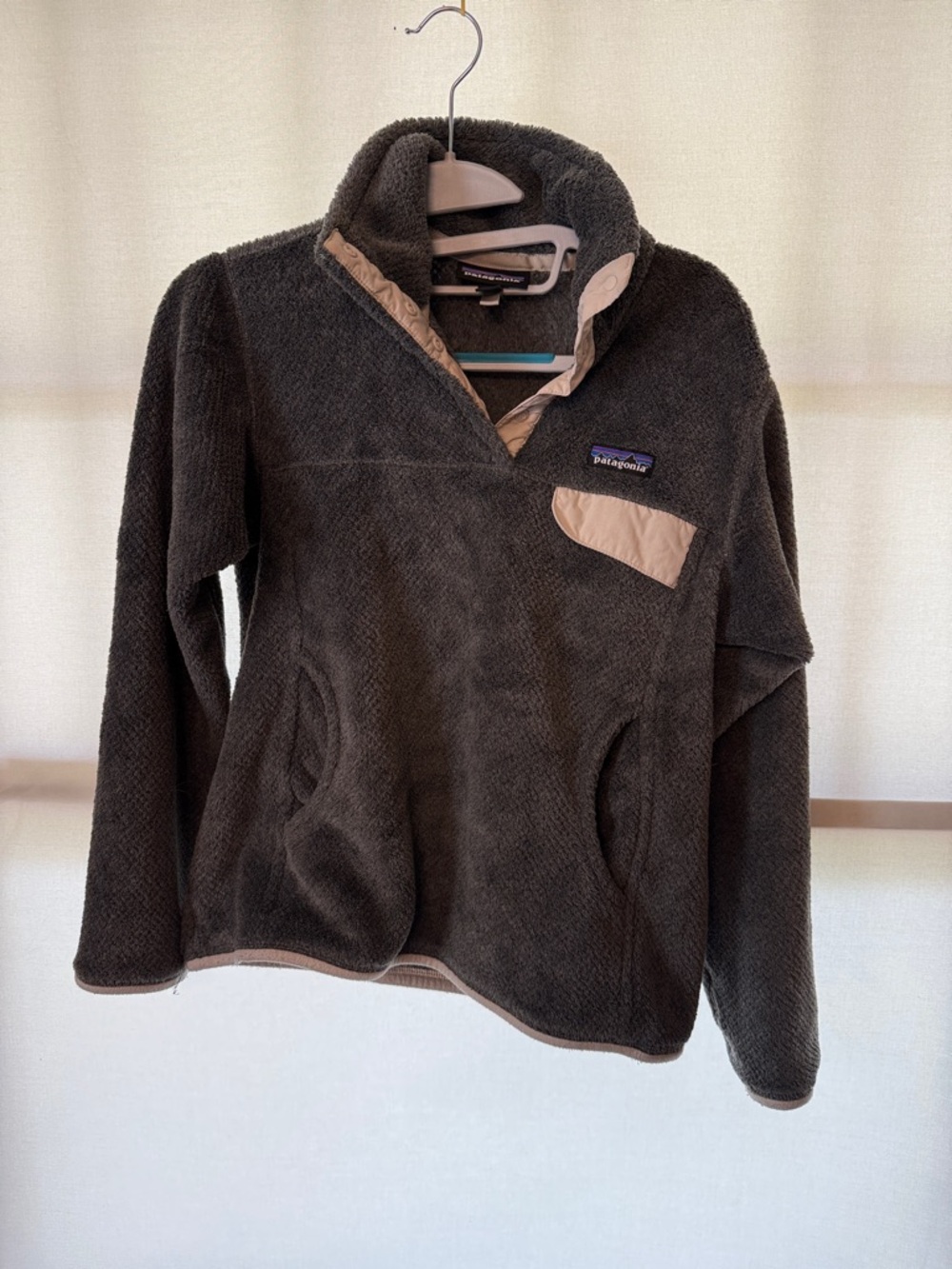 Patagonia Brown Fleece Pullover with Tan Accents